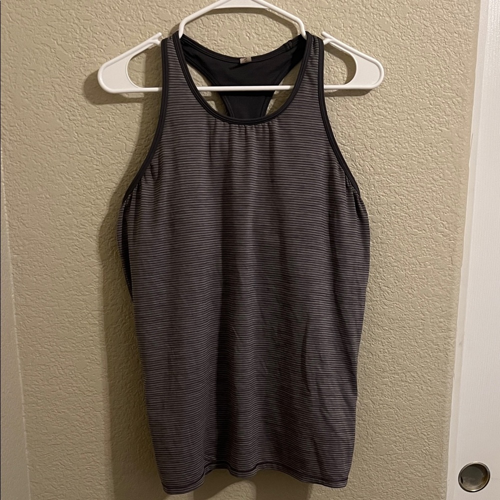Lululemon Athletica Gray Striped Tank Top